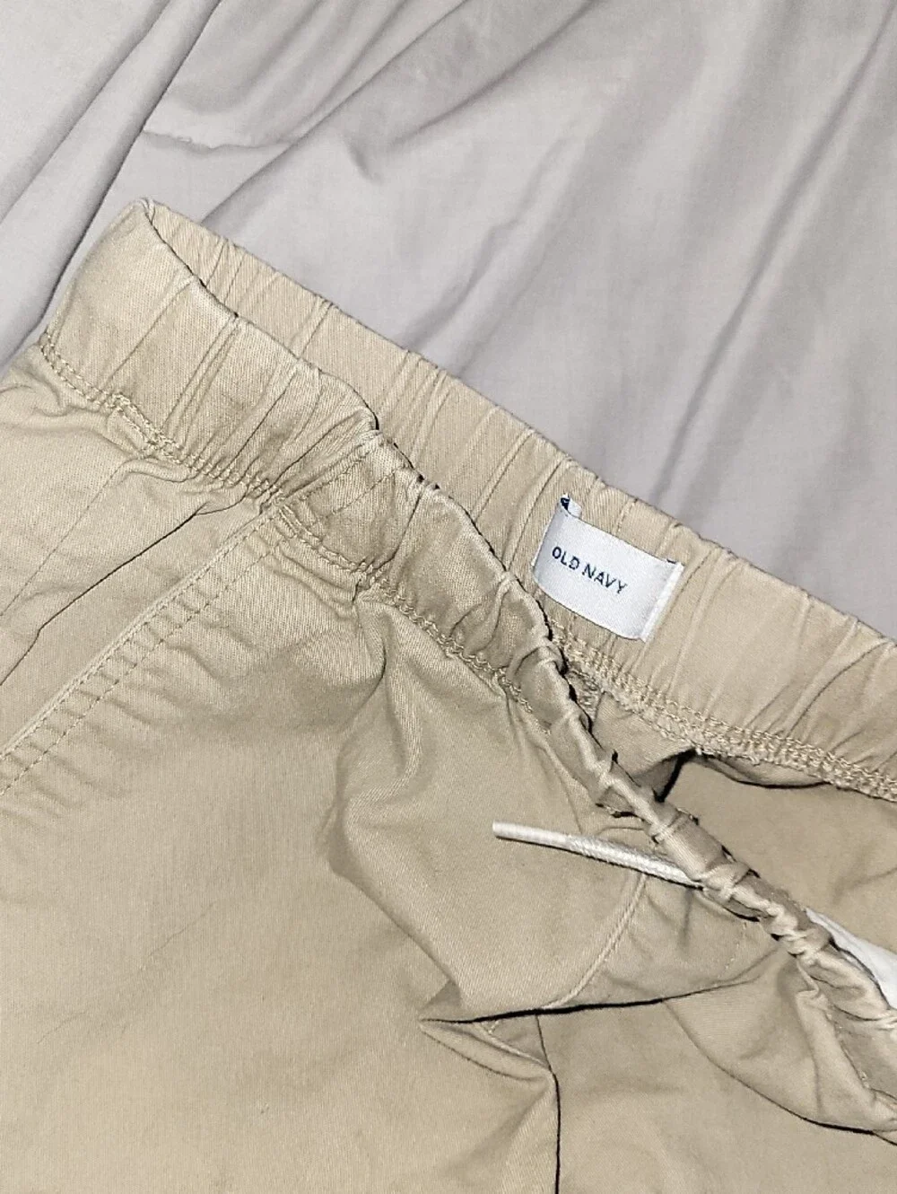Old Navy Boys Tan Elastic-Waist Chinos